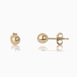 "Petite 9k Solid Gold Ball Stud Earrings for Everyday Wear"