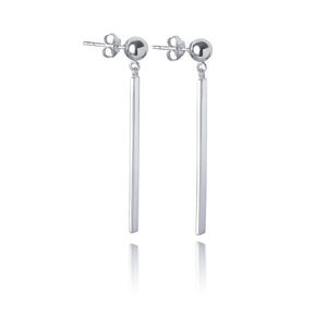Elegant silver dangle earrings. A contemporary style with clean lines handcrafted using recycled sterling silver.