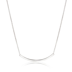 Dainty Curved bar necklace in sterling silver