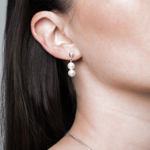 double drop pearl earrings