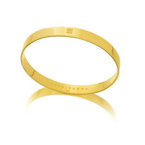 Gold bracelet with 'SOPHIEANNA' branding on a white background