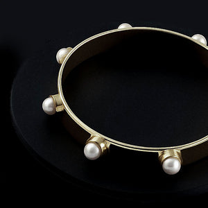 24k gold vermeil pearl bangle — elegant everyday jewellery | SOPHIE ANNA