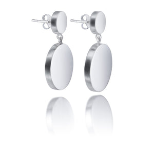 high polished sterling silver double disc earrings 